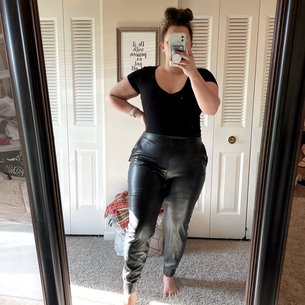 Juicy by Juicy Couture Faux Leather Joggers | Size L